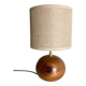 Lampe bois, câble tissu 2m, abat-jour tissu