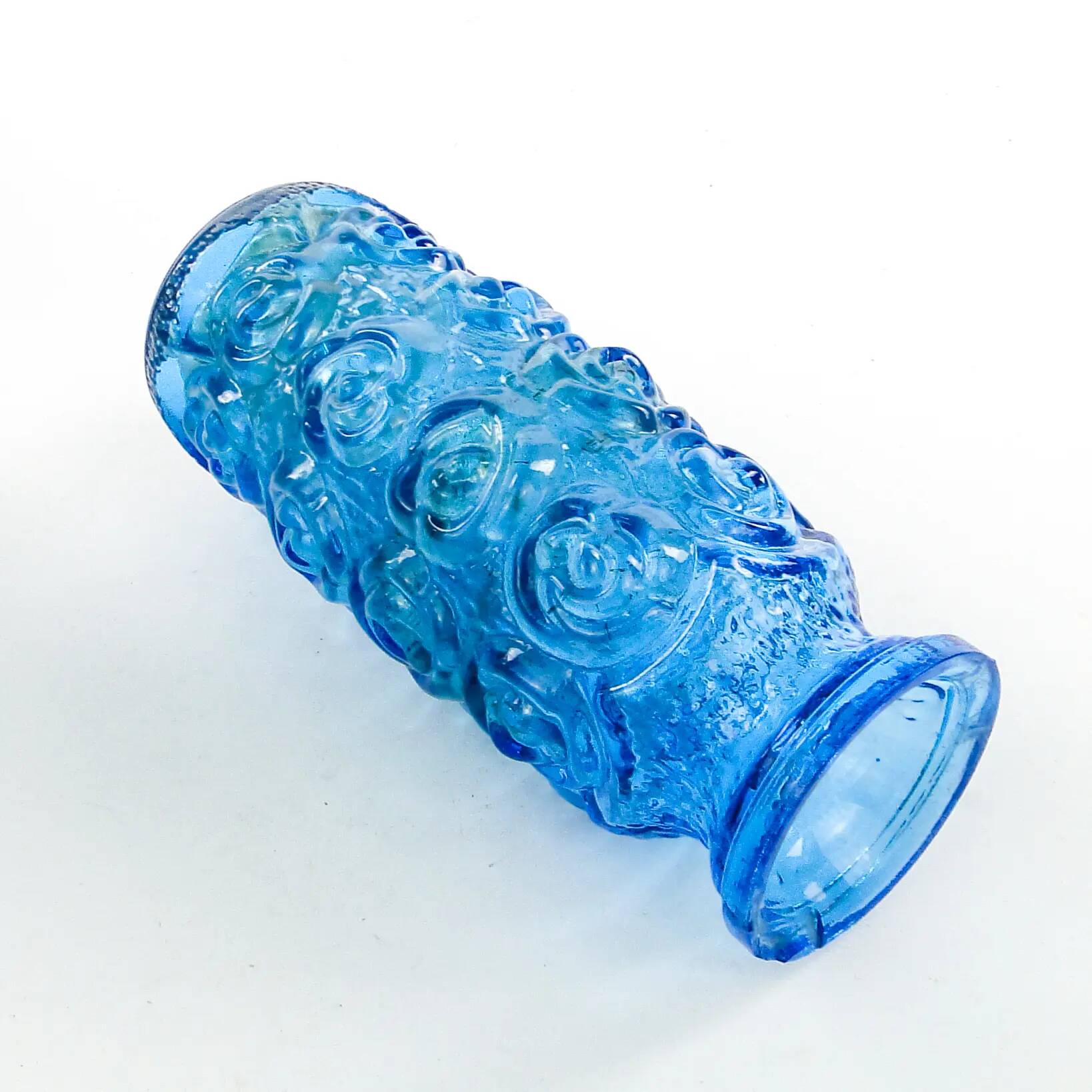 Roses vase mid-century modern, glass, Poland, 1970s