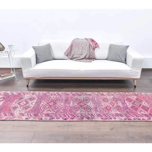 Vintage Turkish hand-knotted runner 78x340