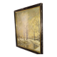 Old framed painting, oil "Wood under the snow", signed