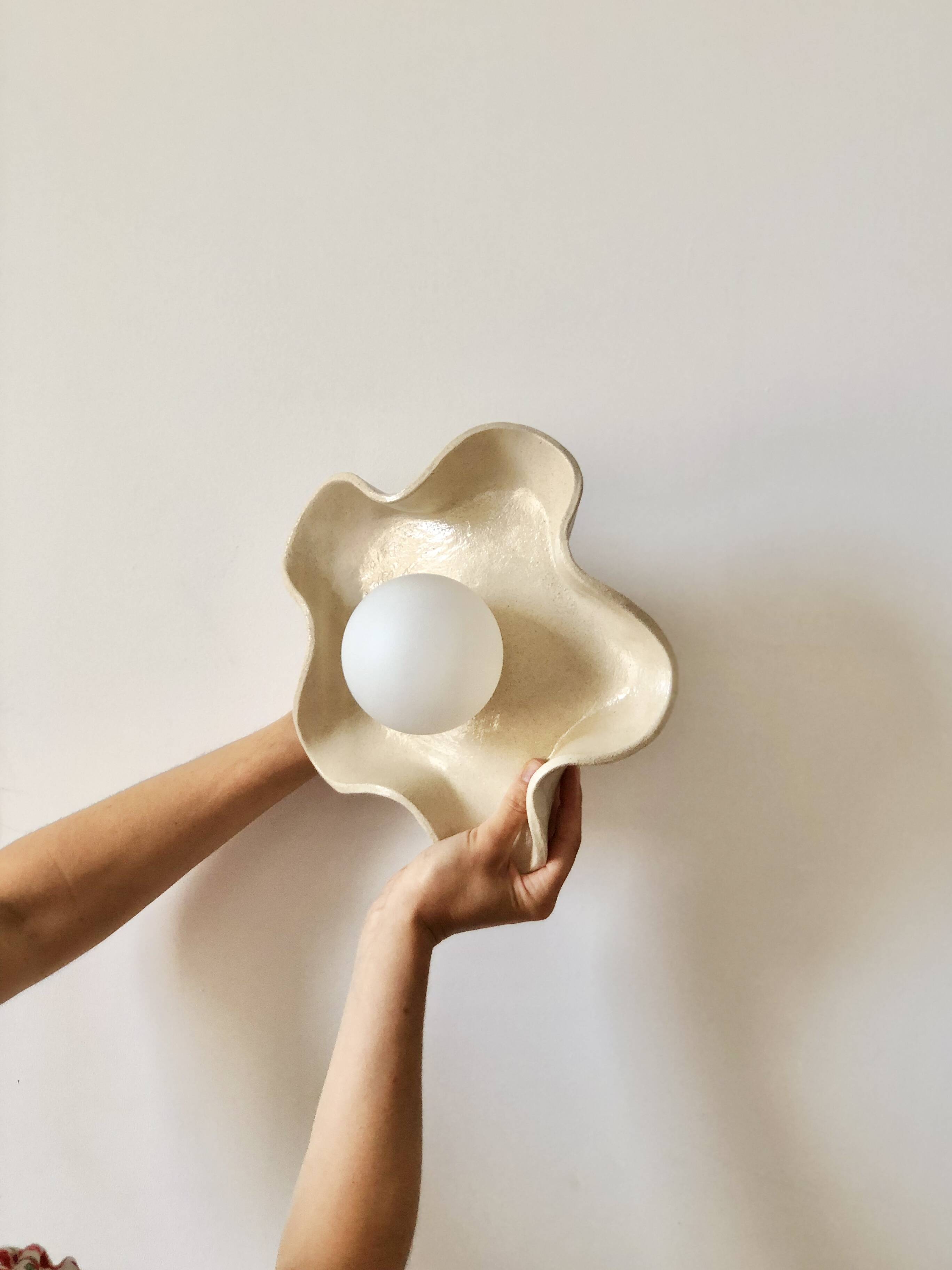 Square Coco Ceramic Wall Light - Jelly Sand
