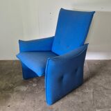Space age design lounge chair in blue fabric, Netherlands 1960s