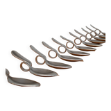 12 cuillères de dégustation en argent de Broggi Milano