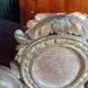 Ancien bougeoir d'autel avec cartagloria en bois doré XVIIIe siècle