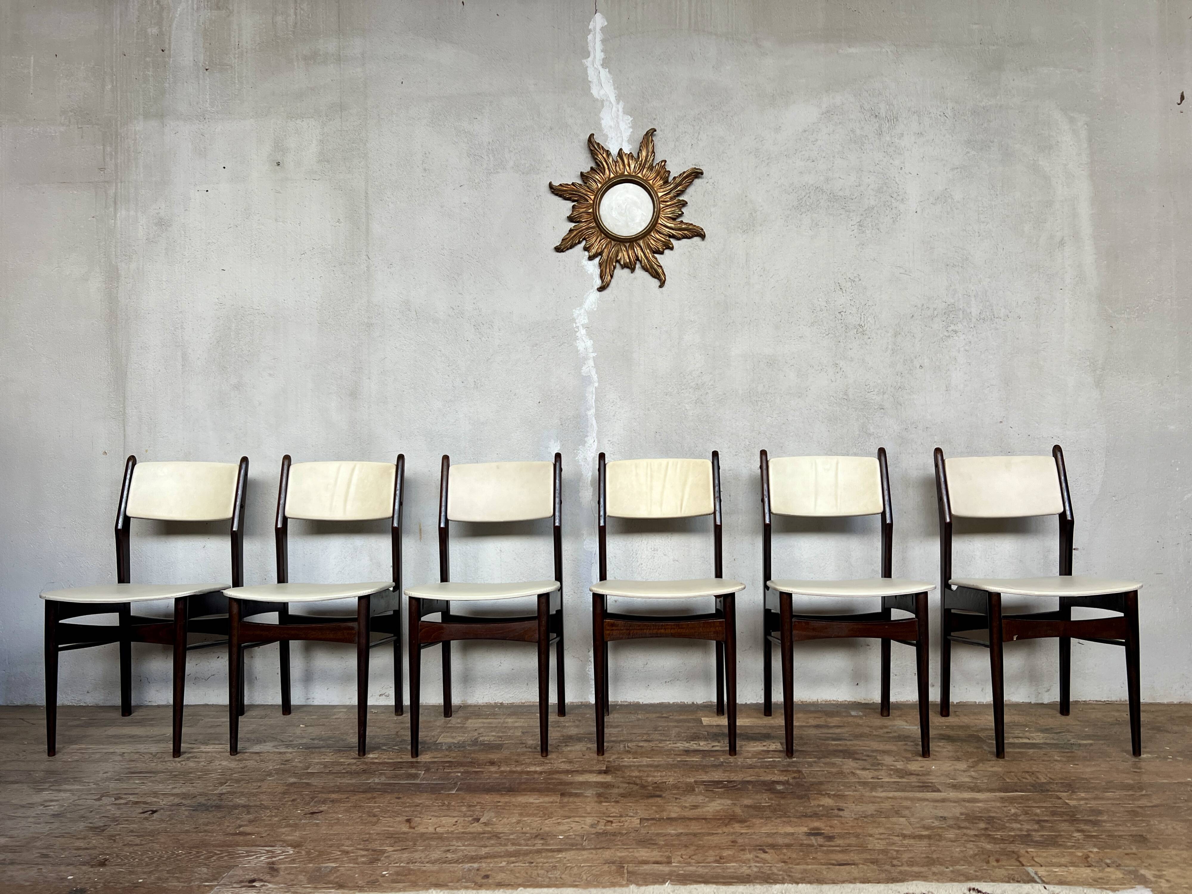 Set of 6 vintage 1960s chairs