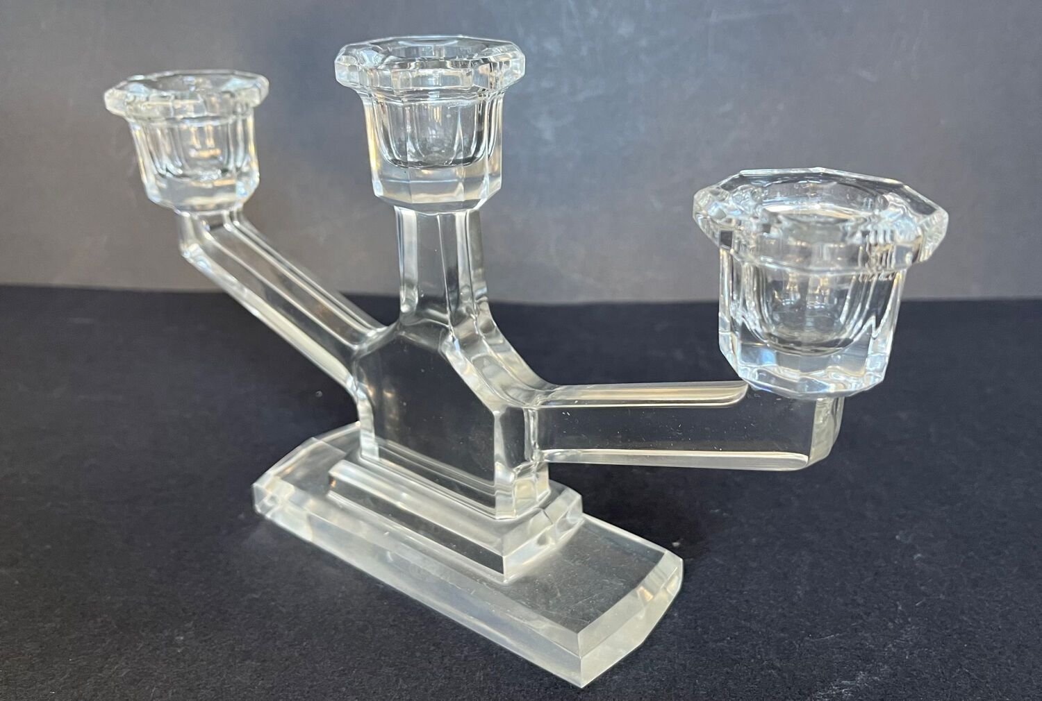 Pair of crystal candlesticks