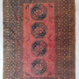 Afghan Carpet "Gül" Vintage – Wool – Exceptional Patina 205x132cm