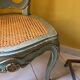 Venetian chair in patinated wood and redone caning