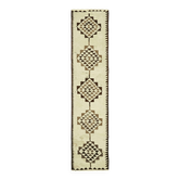 Turkish Handwoven Vintage Herki Kilim 85 cm x 338 cm