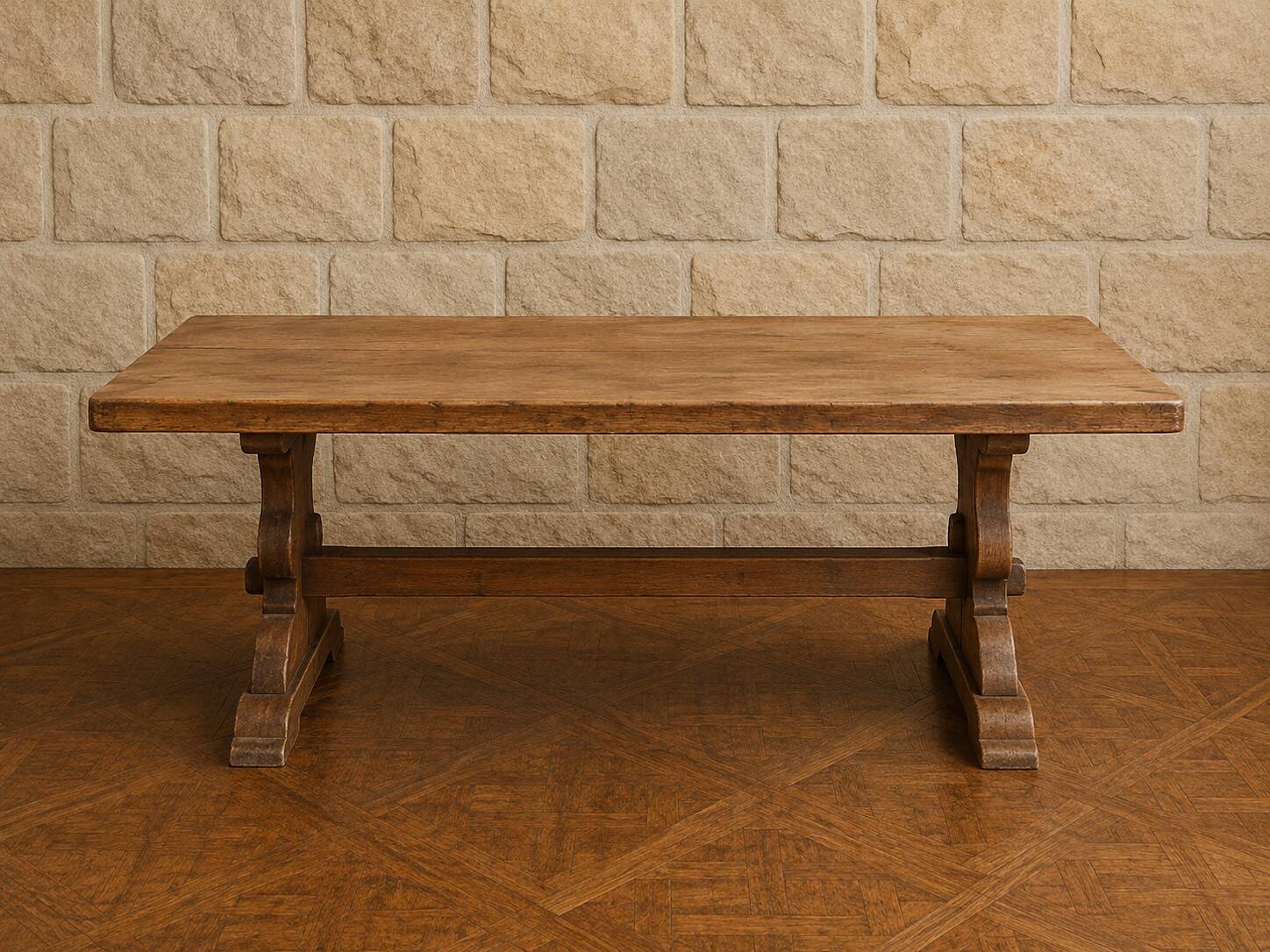 Large farmhouse table in solid oak –