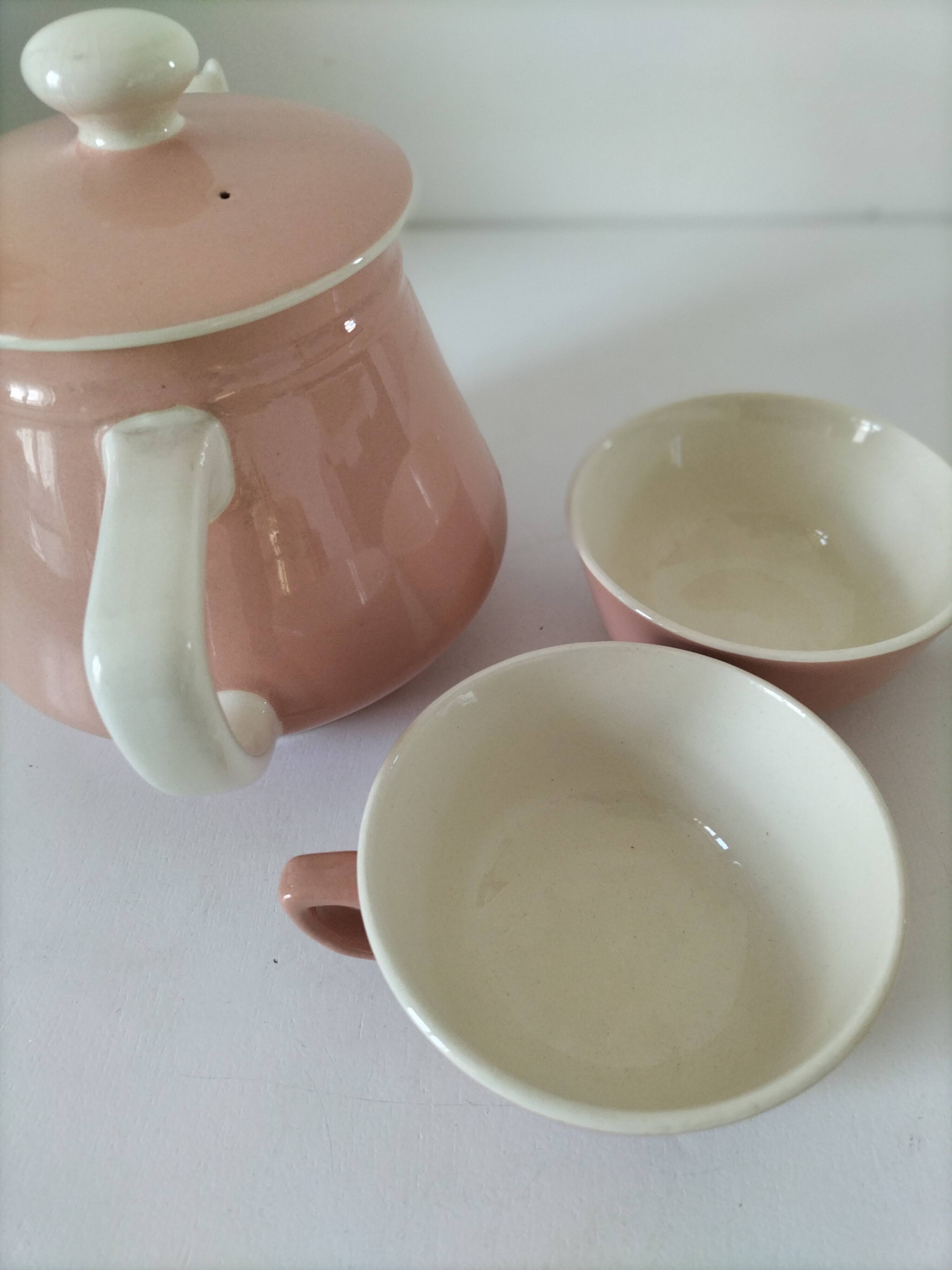 Teapot & duo cups Villeroy & Boch powder pink –