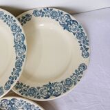 6 vintage Longchamp ironstone dessert plates, Alesia model 211226