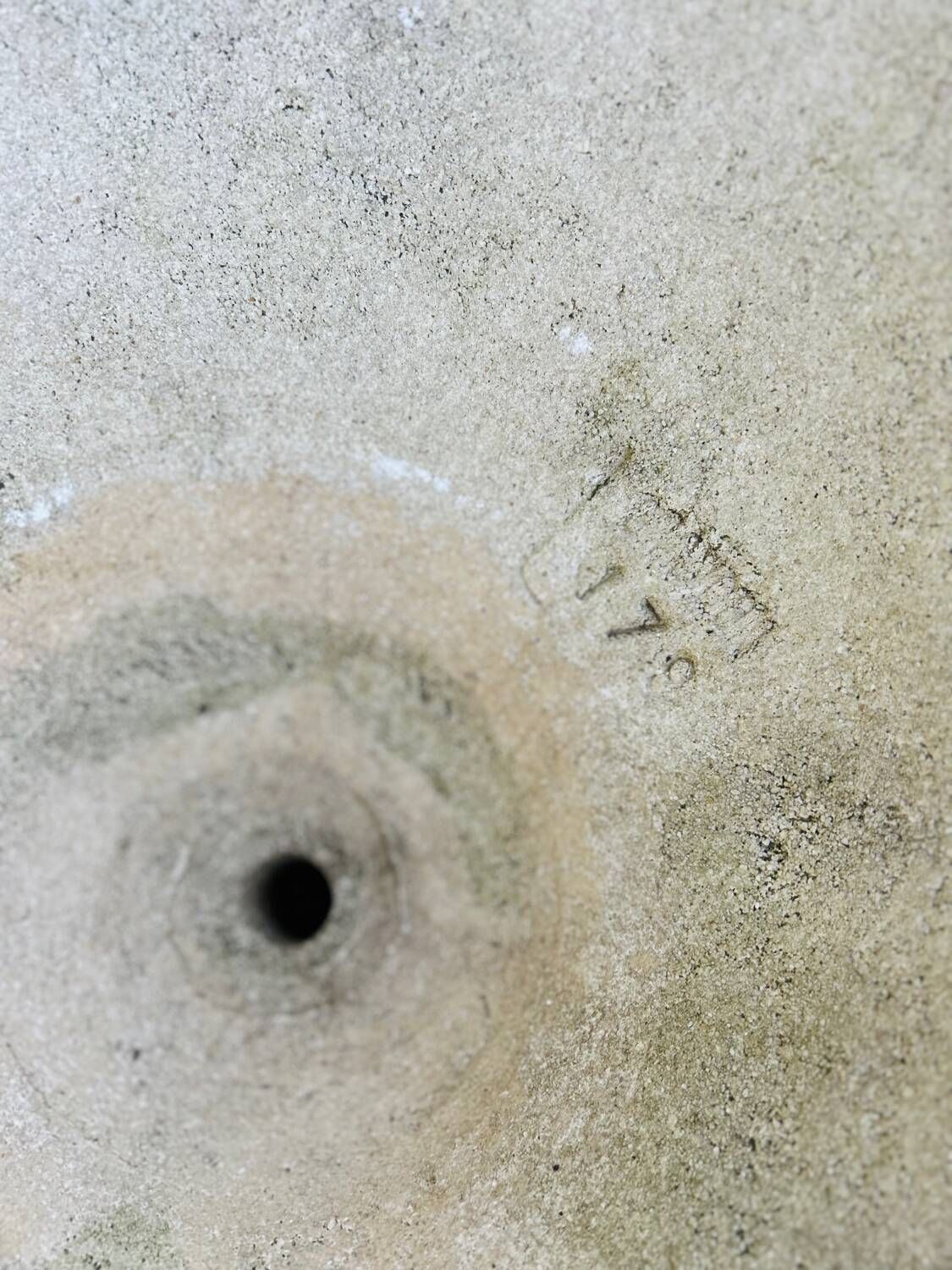 Pair of signed cement garden basins