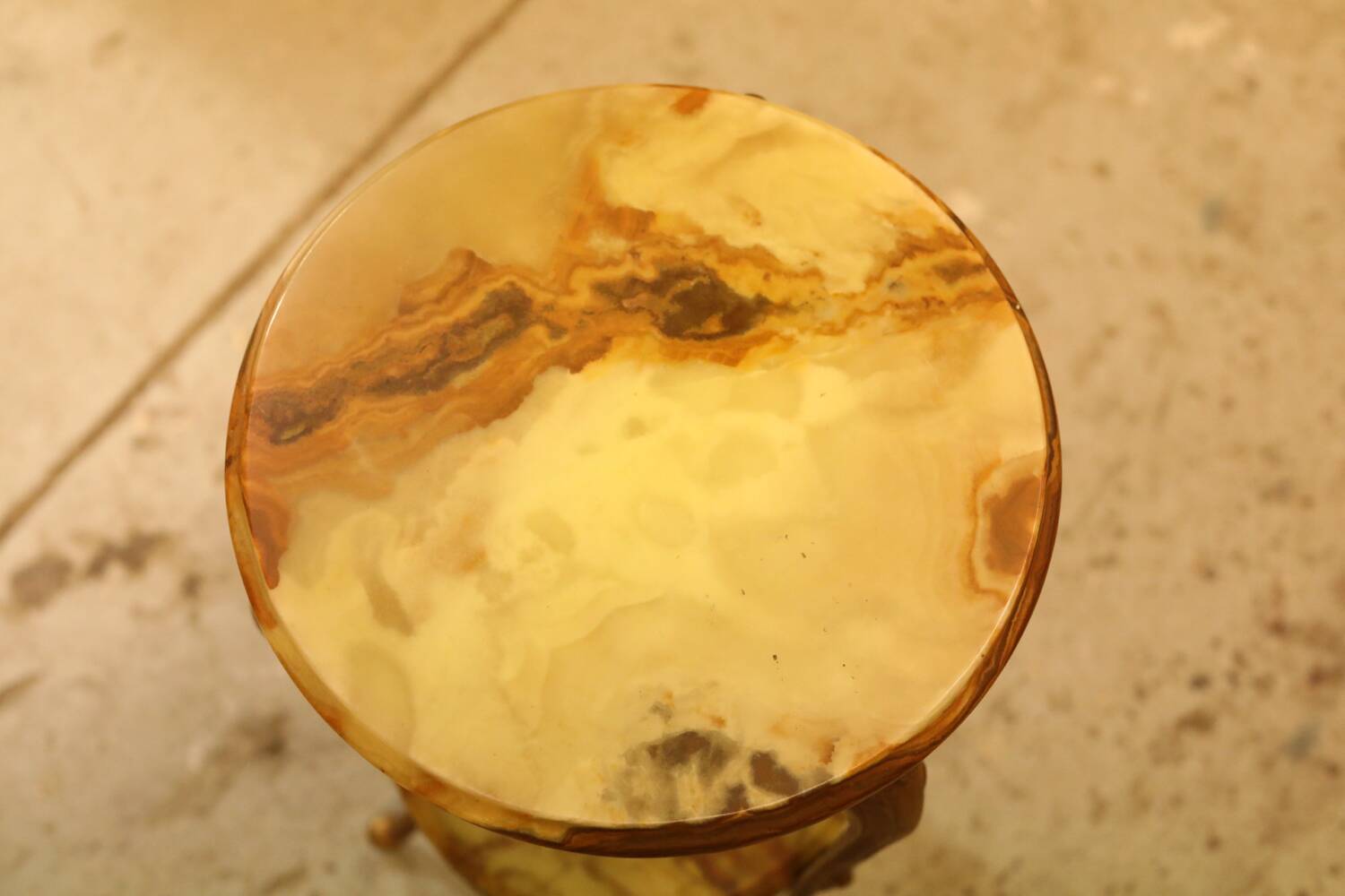 Antique gilded rococo gueridon with 2 onyx tops – Napoleon III