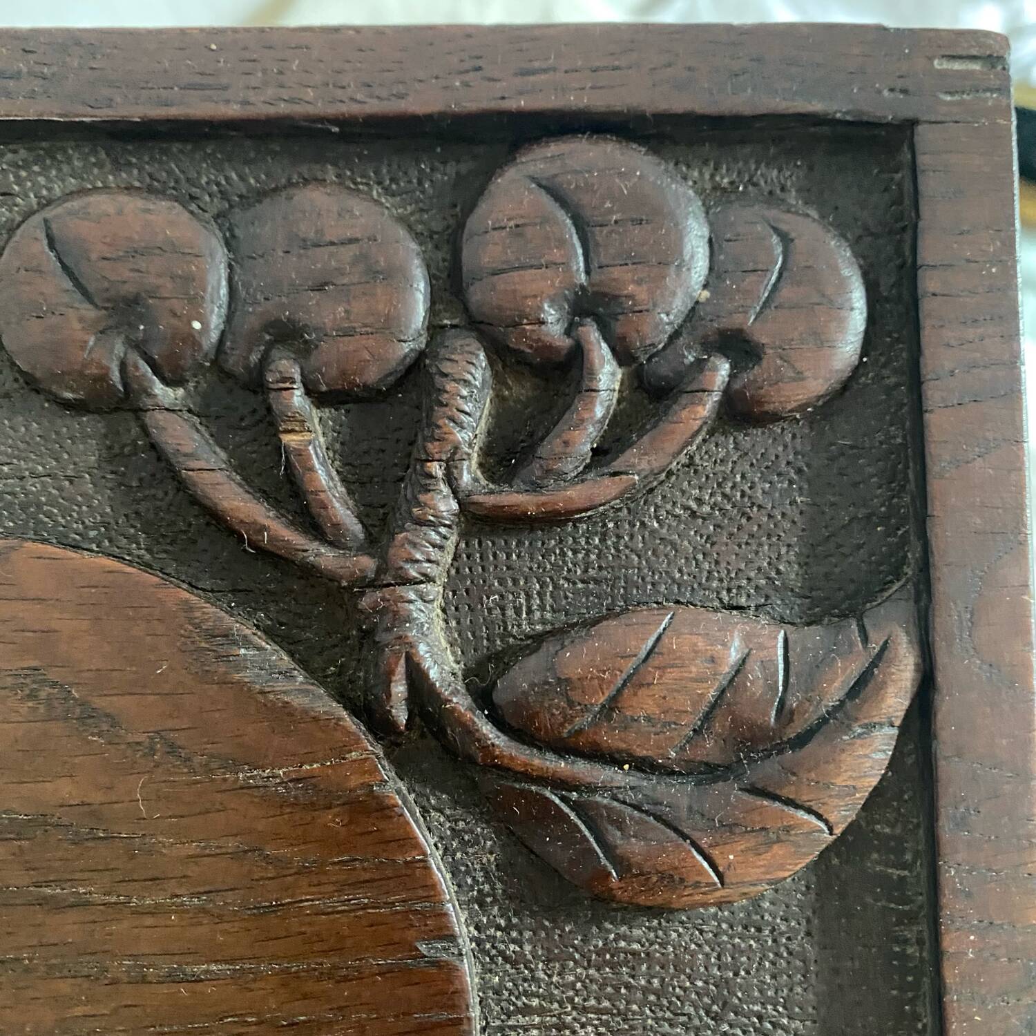 Cherry carved wooden stool