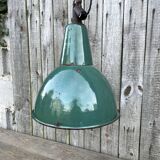 Industrial Green enamel Factory Pendant Lamp OBg-3,  1960s