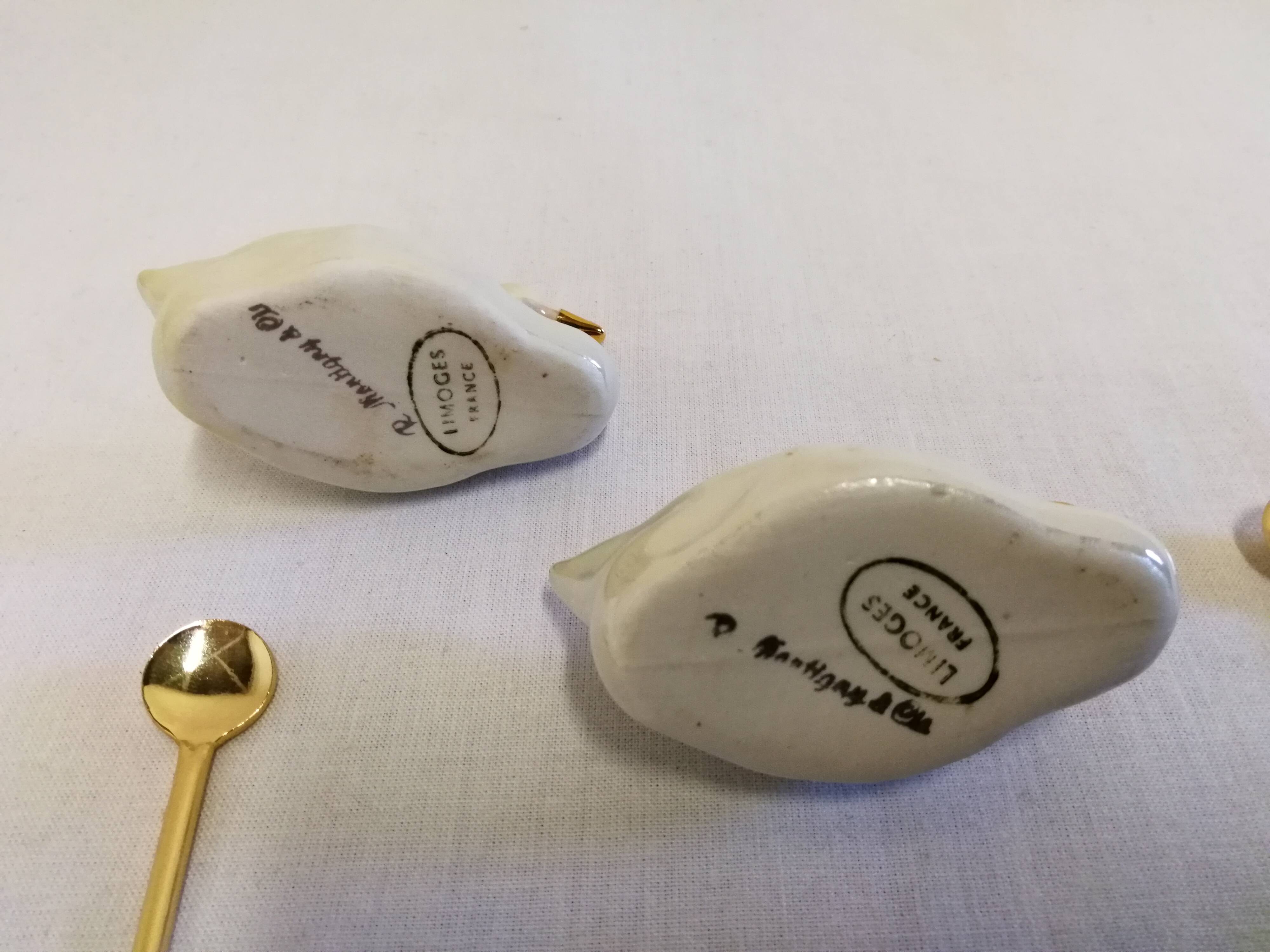 Salt pots in Limoges Porcelain R. Montigny