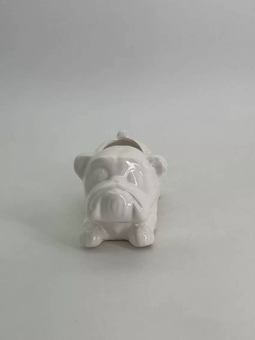 Ceramic dog-shaped planter