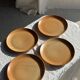 Set of 4 flat dinner plates in stoneware, no brand underneath.