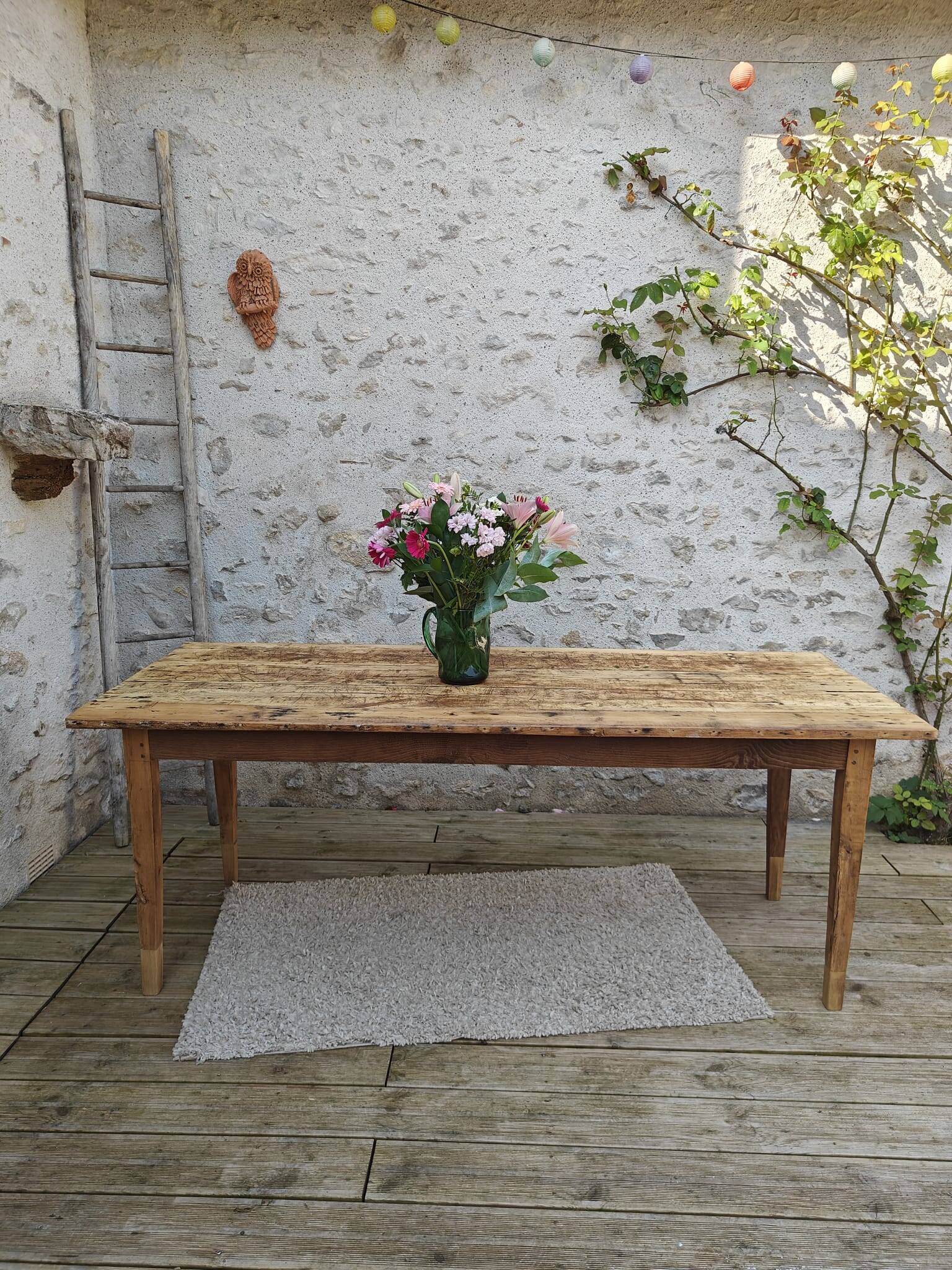 Restored old farmhouse table