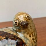 Bird sculpture in Danish studio pottery from the mid-century by Søholm, 1960s.