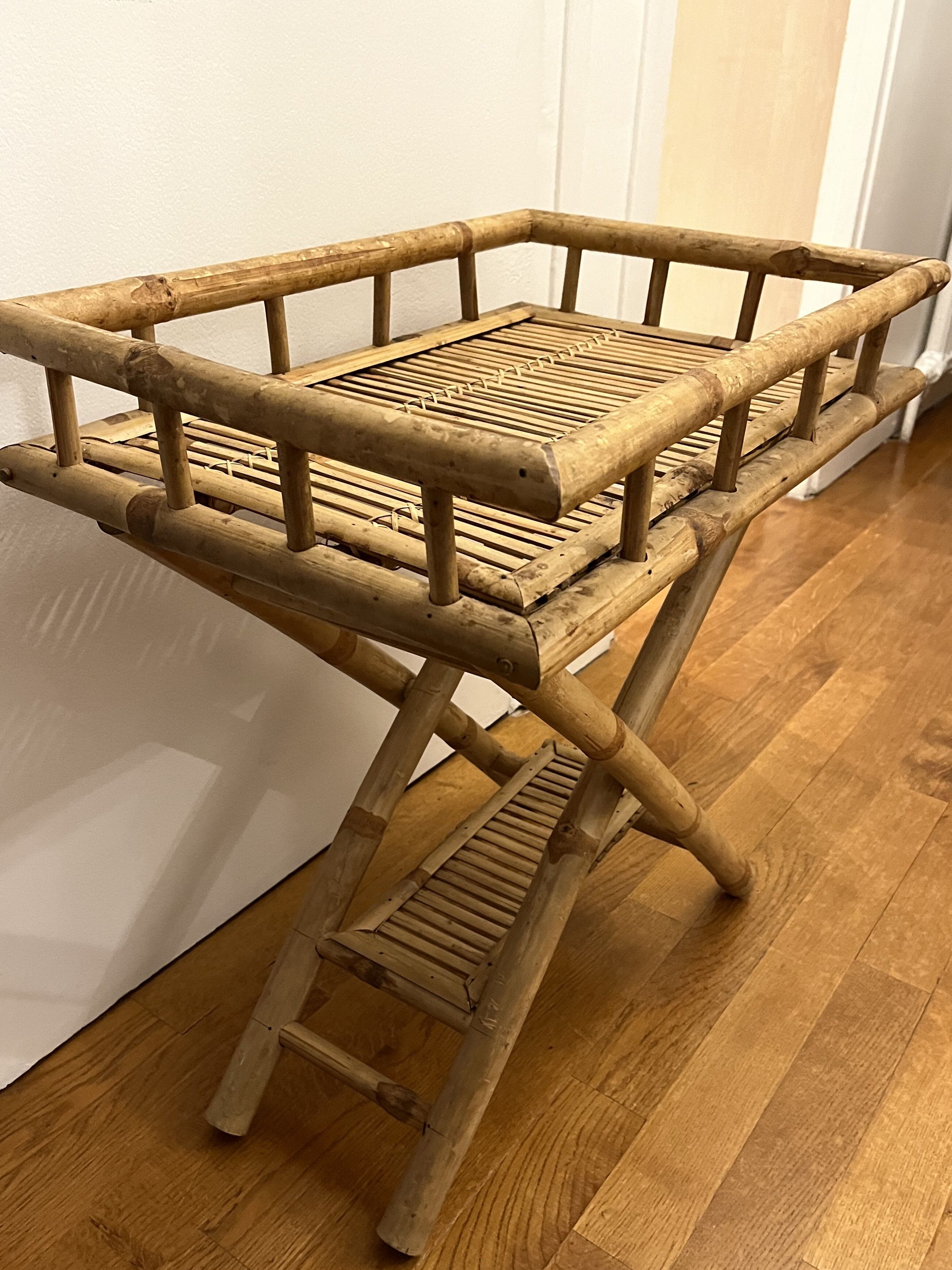 Rattan service table