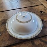 Pillivuyt Porcelain Butter Dish with Geometric Design