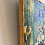 Still life with apples and flowers