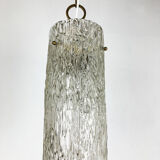 Hollywood Regency Ice Glass Hanging Light, J. T. Kalmar Lights, Austria, 1950s