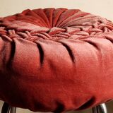 Round pleated velvet cushion