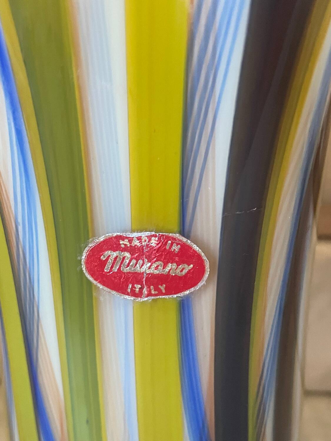 Vintage Murano Striped Vase