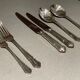 Table Knife Fork Silver Plated Set of Cutlery 37 England Antique Art Deco