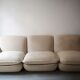 3-seater modular sofa in French terry-style wool fabric, airborne 1970