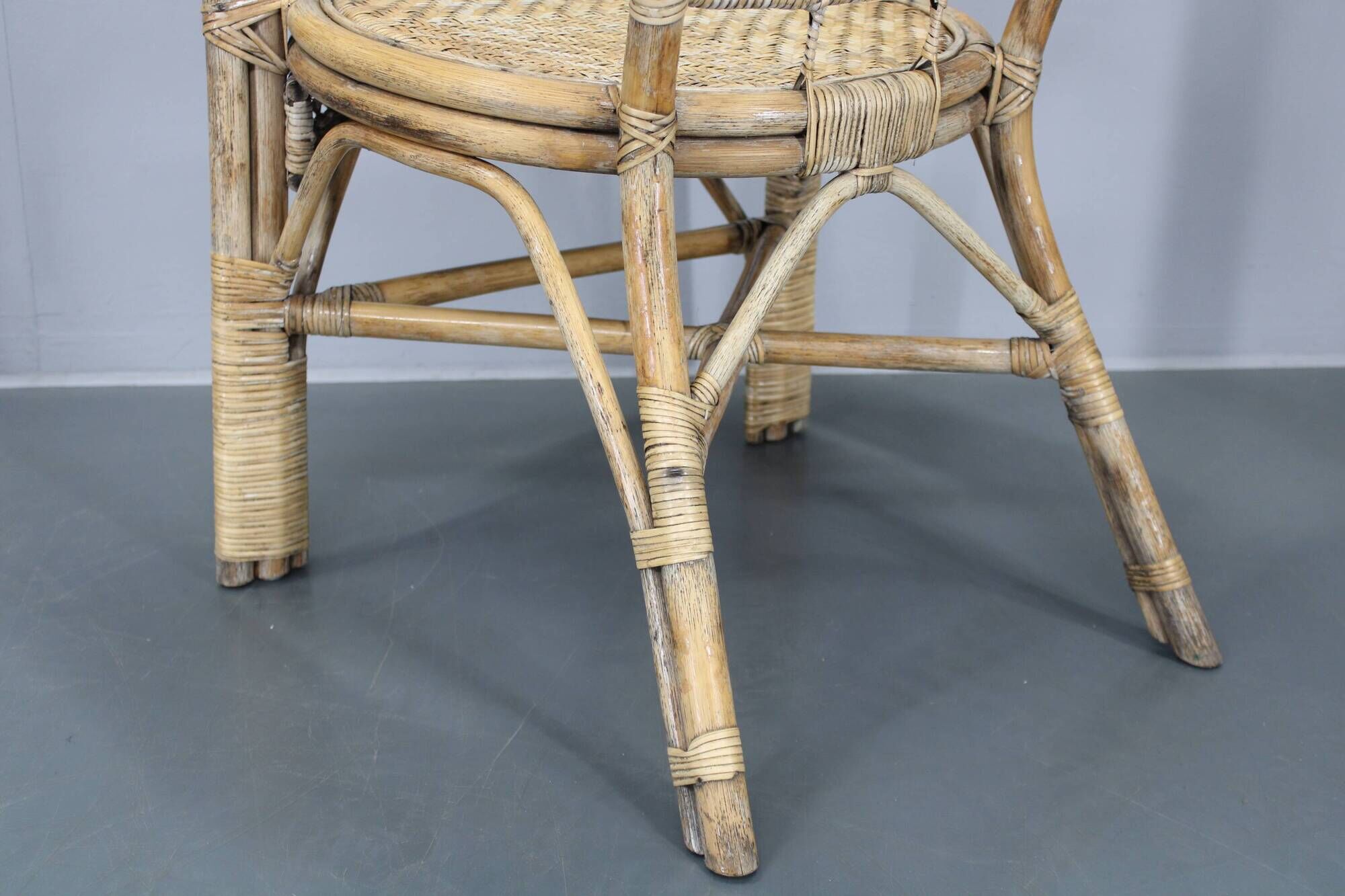 1970s Set of Four Rattan Chairs, Italy