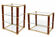 Hollywood Regency Set – Sideboard & coffee table in glass, brass & burl wood