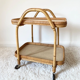 Rattan service, two trays