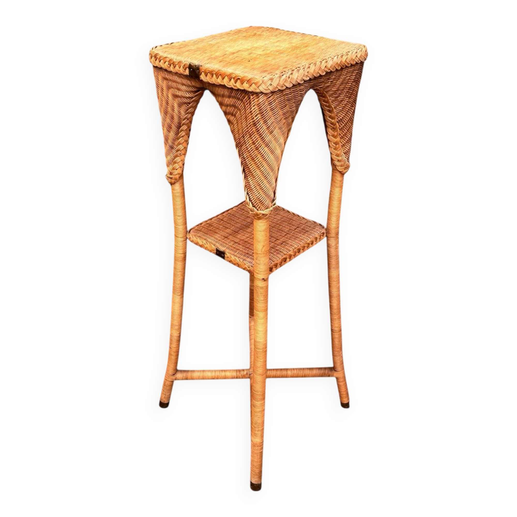 Vintage wicker plant stand