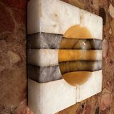 Art Deco ashtray/trinket tray in tricolor marble