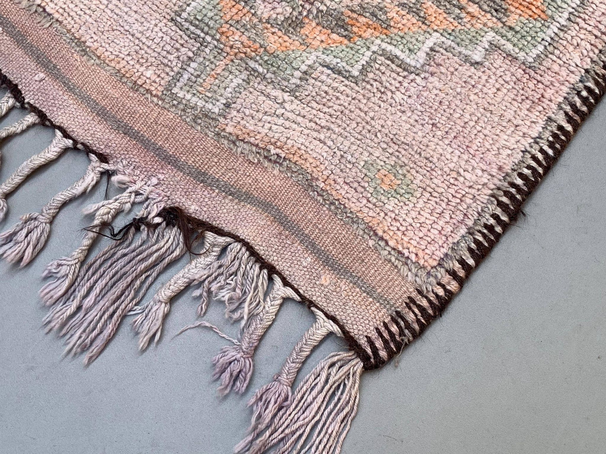 Vintage Turkish  Tribal Runner 460x83 cm veg dye wool rug tribal, handmade