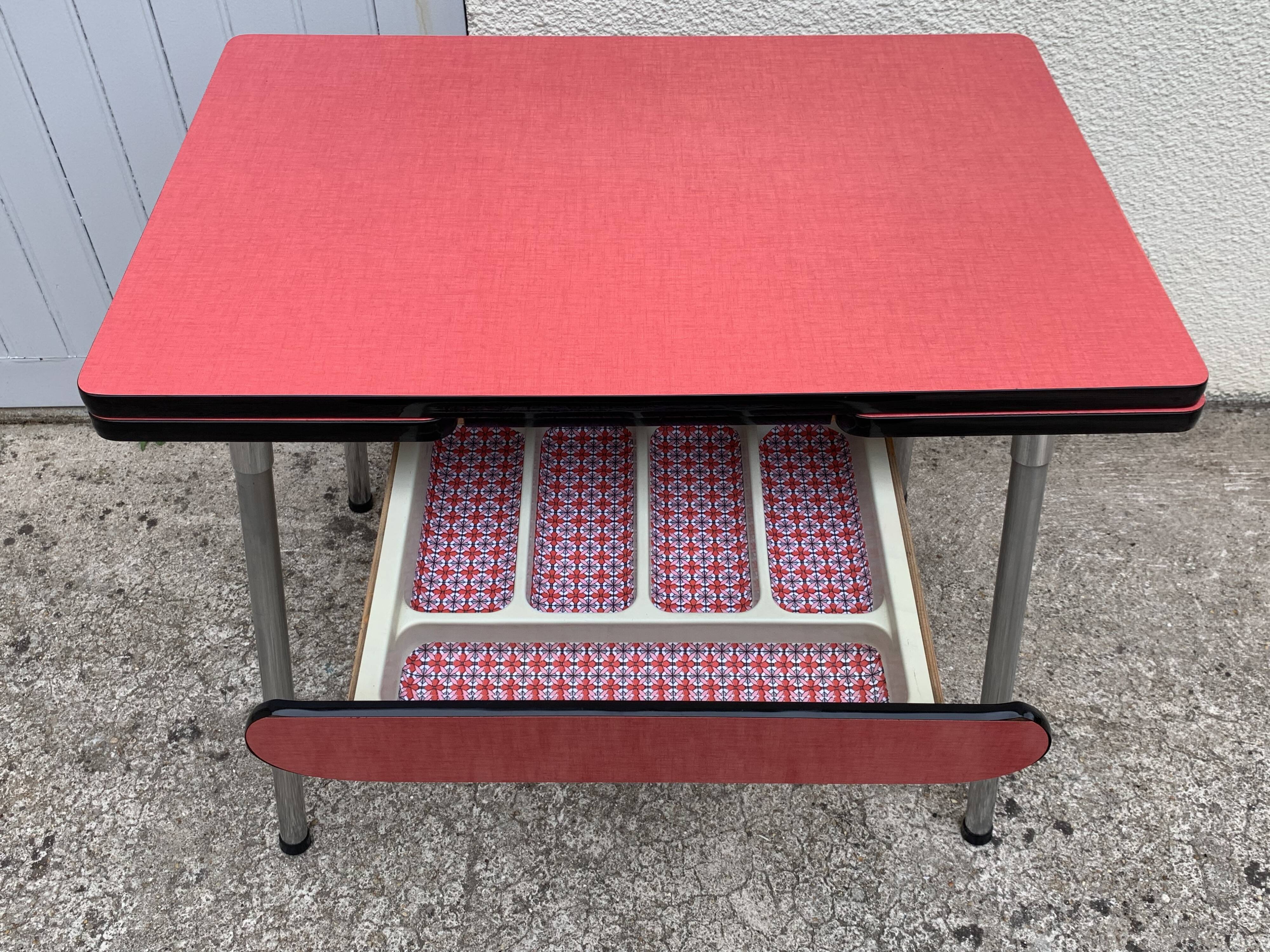 Red Formica table