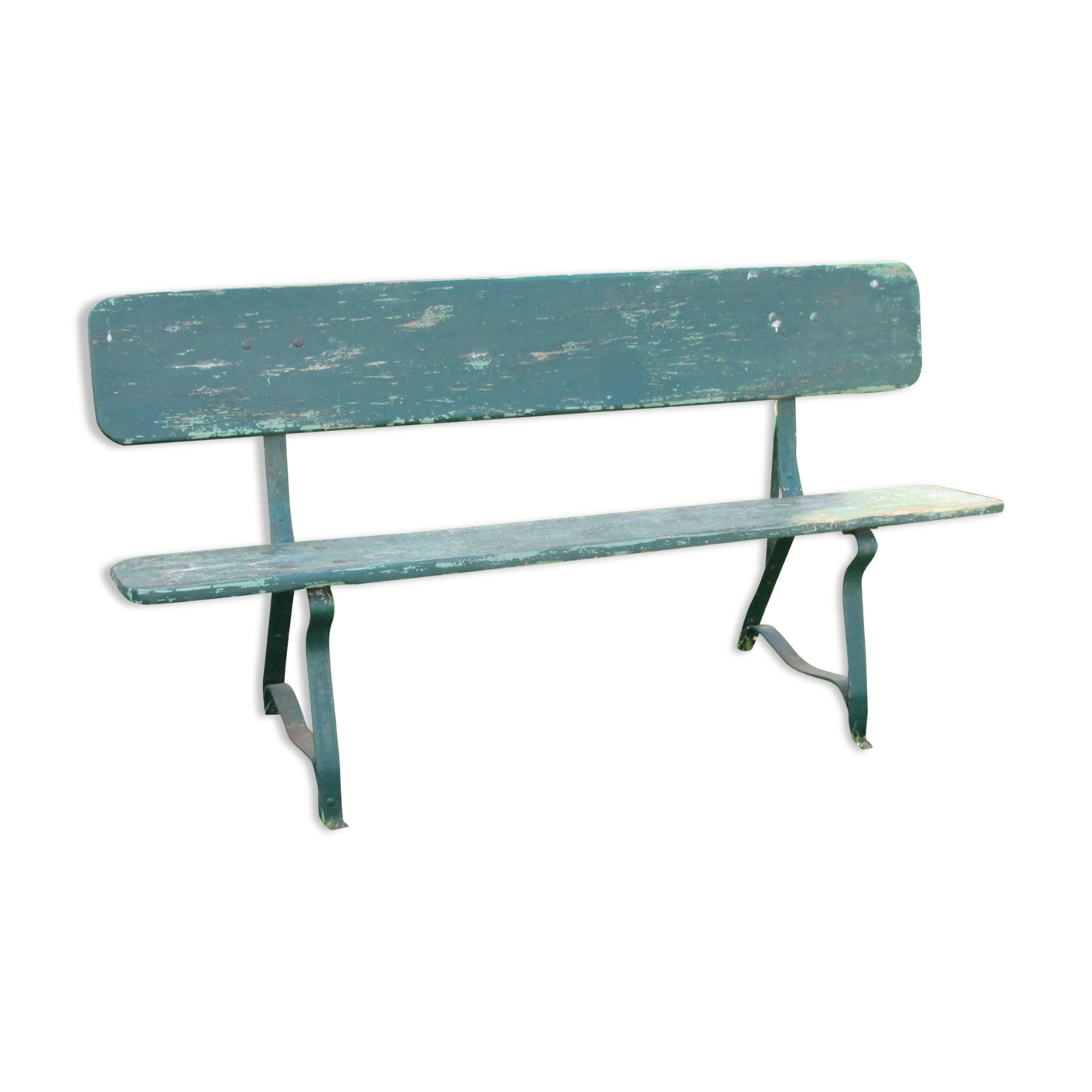 Wood and iron garden bench