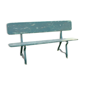 Wood and iron garden bench