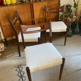 Series of 6 Danish teak chairs 60s