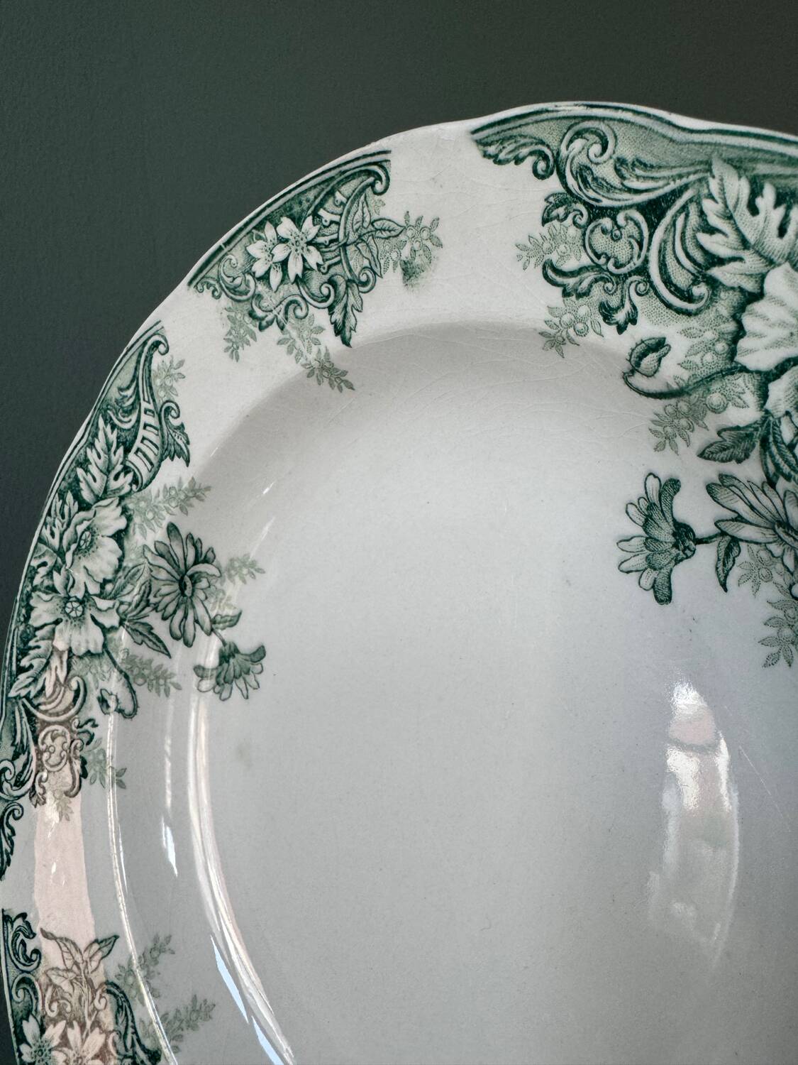 Series of 8 Terre de Fer 1900 soup plates in Onnaing earthenware