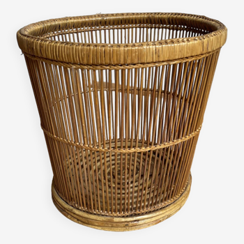 Wicker and rattan basket
