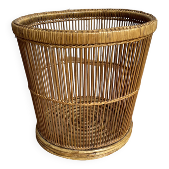 Wicker and rattan basket