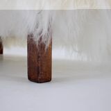 1930s Extraordinary Art Deco Ottoman in Sheepskin Upholstery, Czechoslovakia