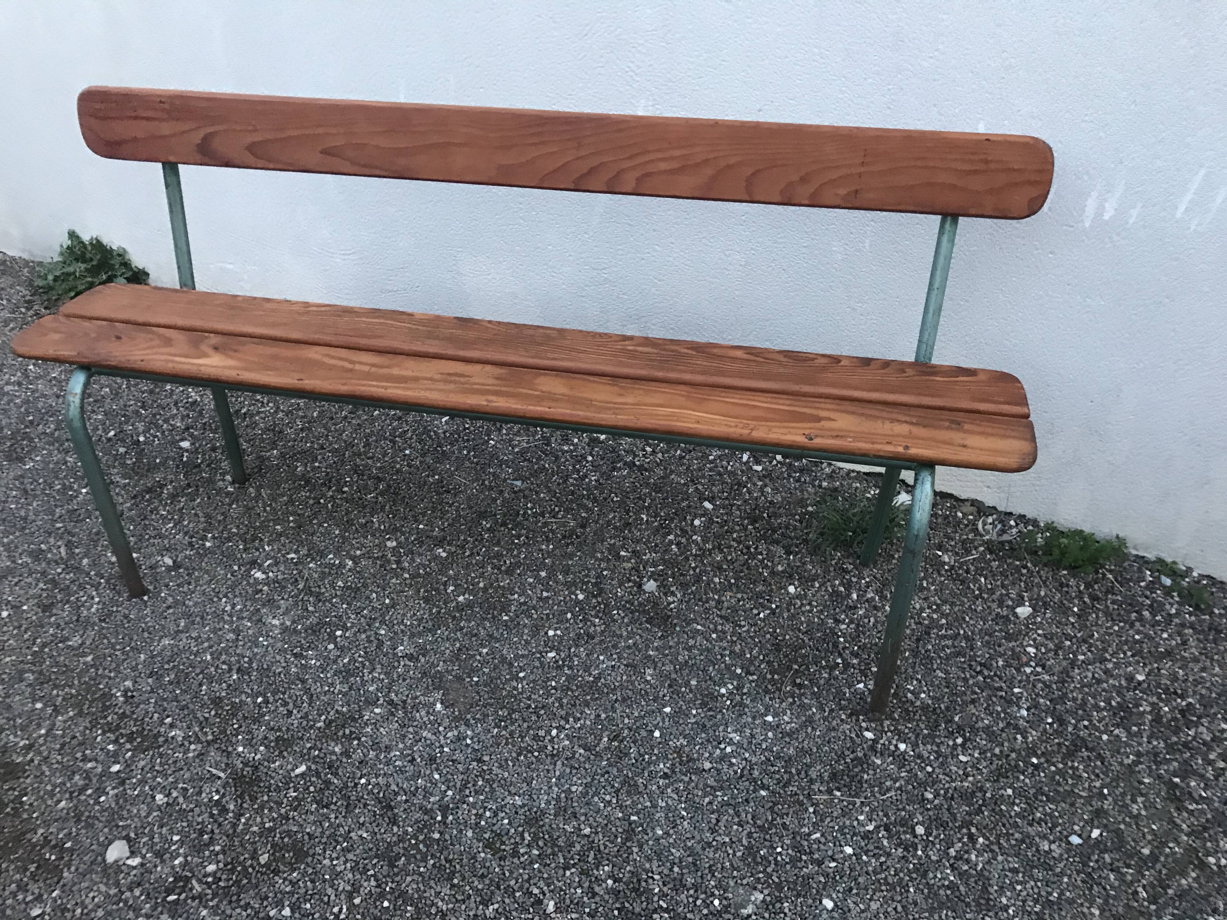 School bench with folder