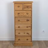 Pine chiffonier chest of drawers with 7 drawers