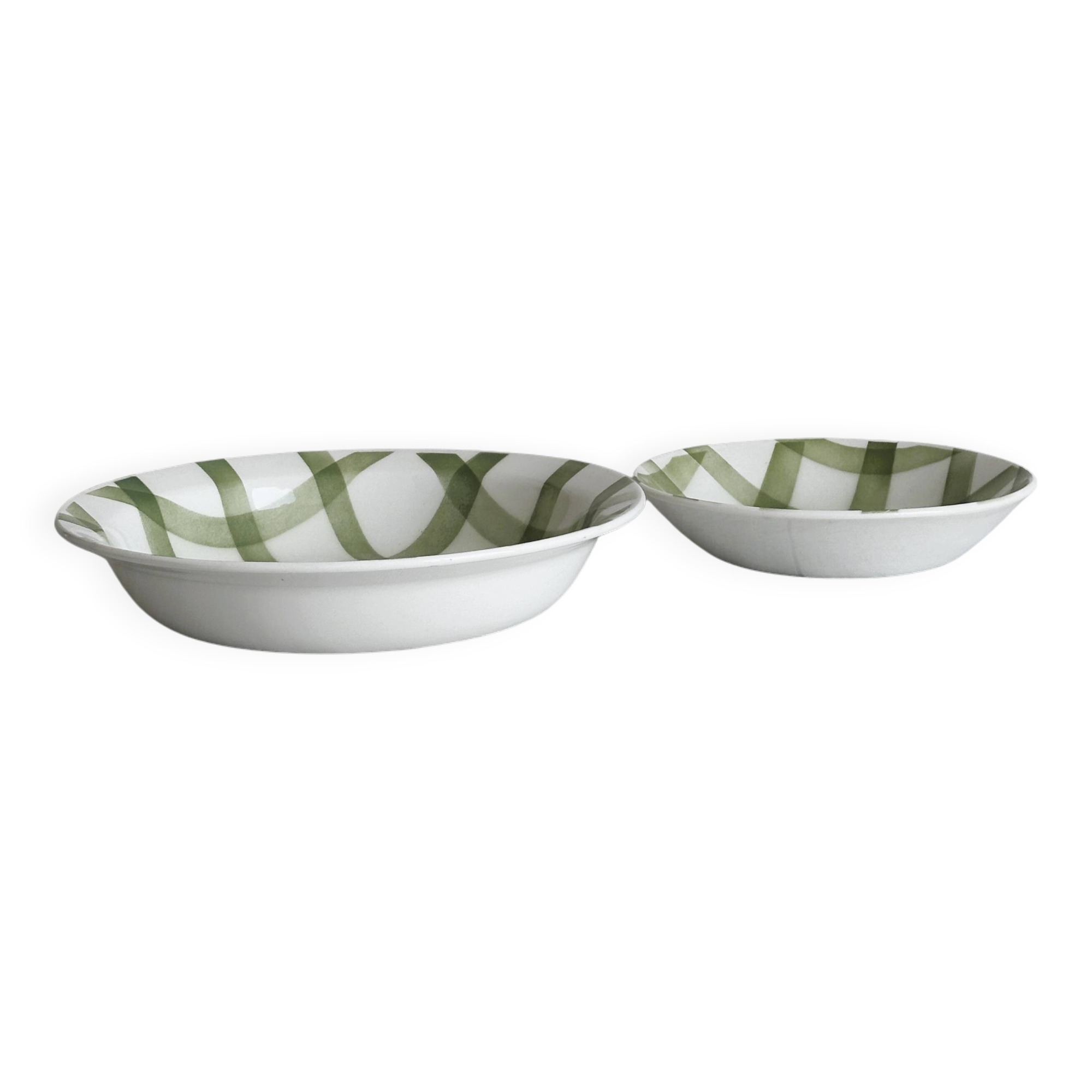 Two flat salad bowls from Moulin des Loups